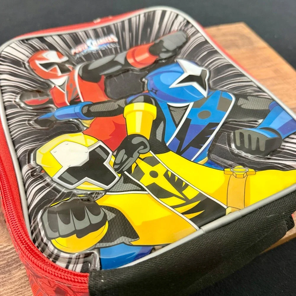 Power Rangers Ninja Steel Insulated Lunch Bag Red Blue Yellow 3D Graphic 2017